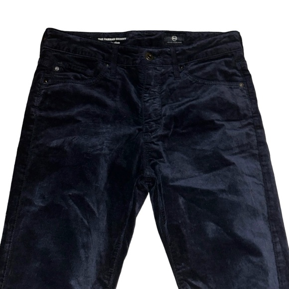 AG Adriano Goldschmied Farrah Skinny navy velvet jeans - Picture 4 of 9
